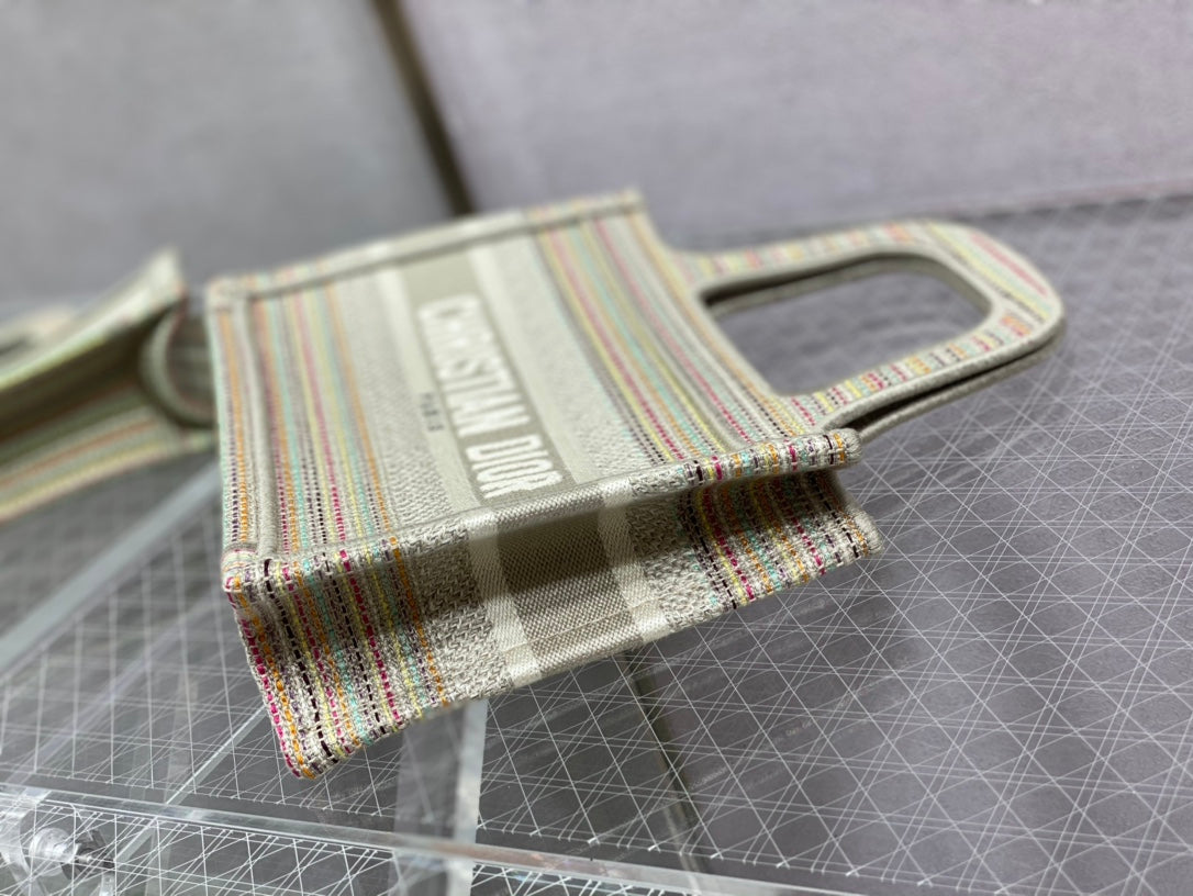 Dior Book Tote-Mini 23cm-金絲條紋