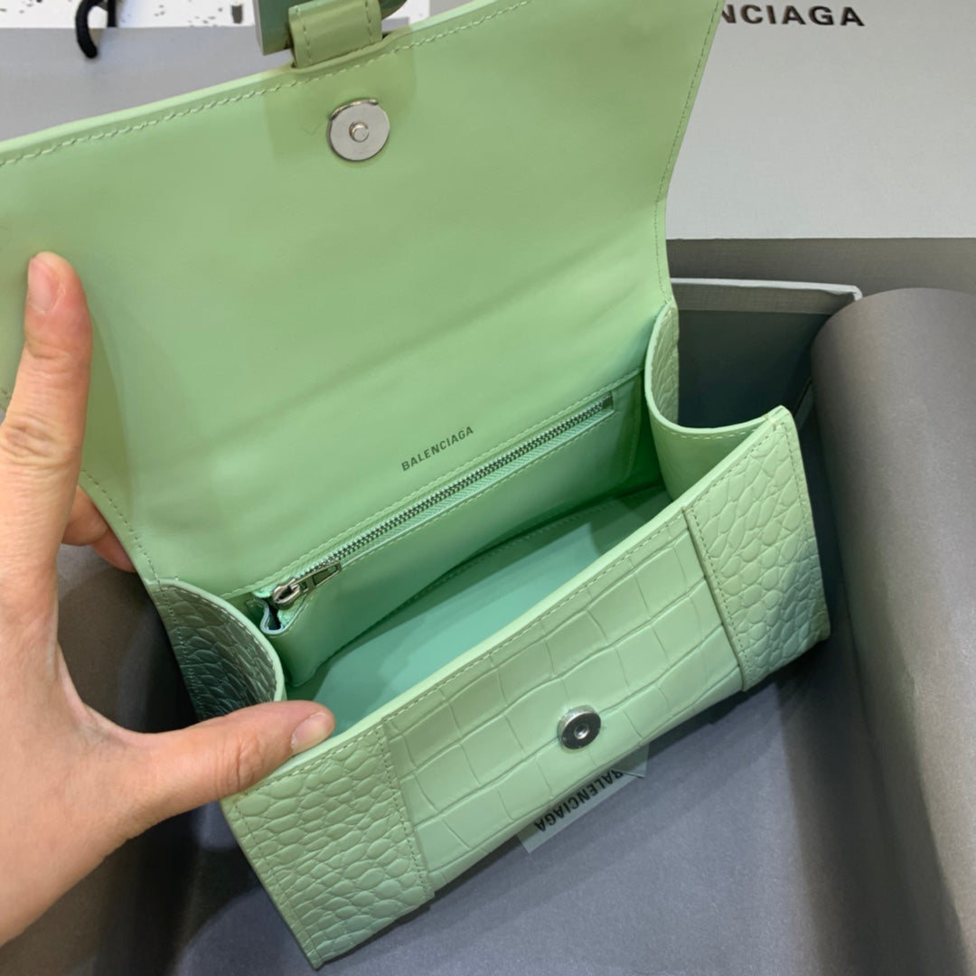 巴黎世-沙漏包S-薄荷綠鱷魚紋