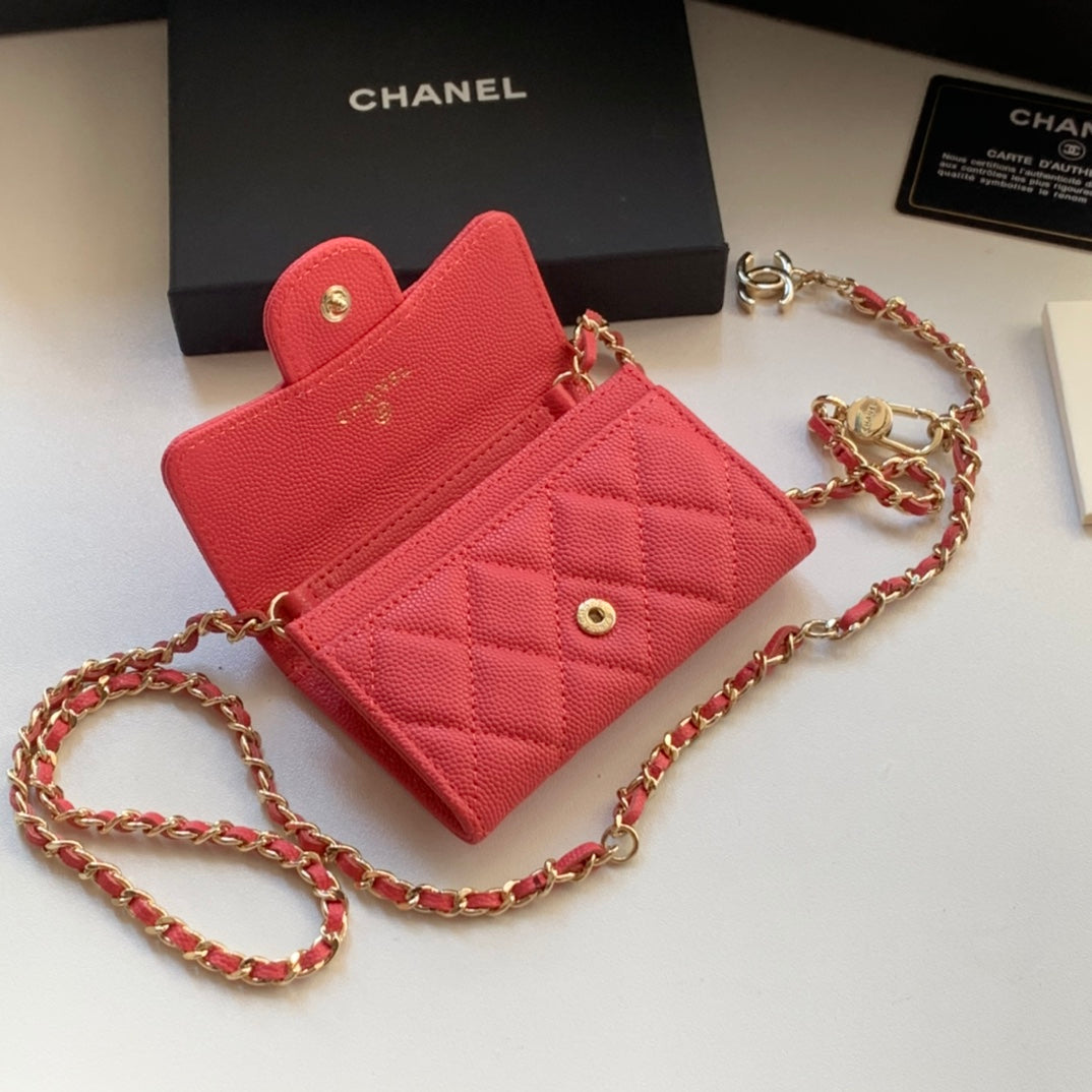 Chanel CF鏈條零錢卡包