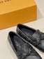 Lou-豆豆鞋 平底鞋 黑色老花