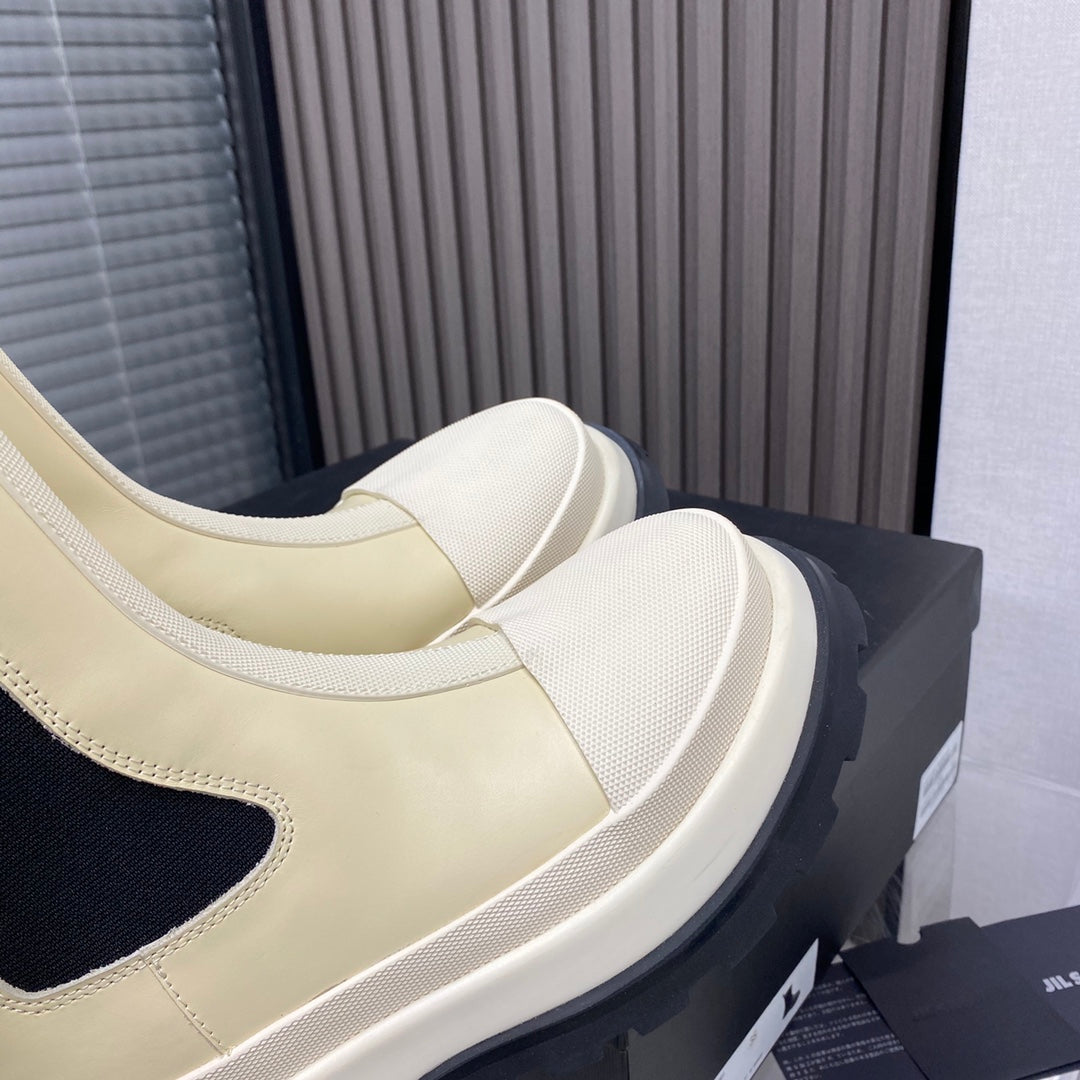 Jil sander-厚底短鞋 米白色