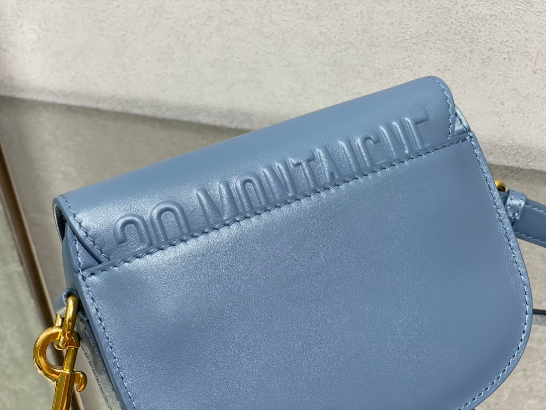 Dior Bobby-小號18cm-復古藍牛皮