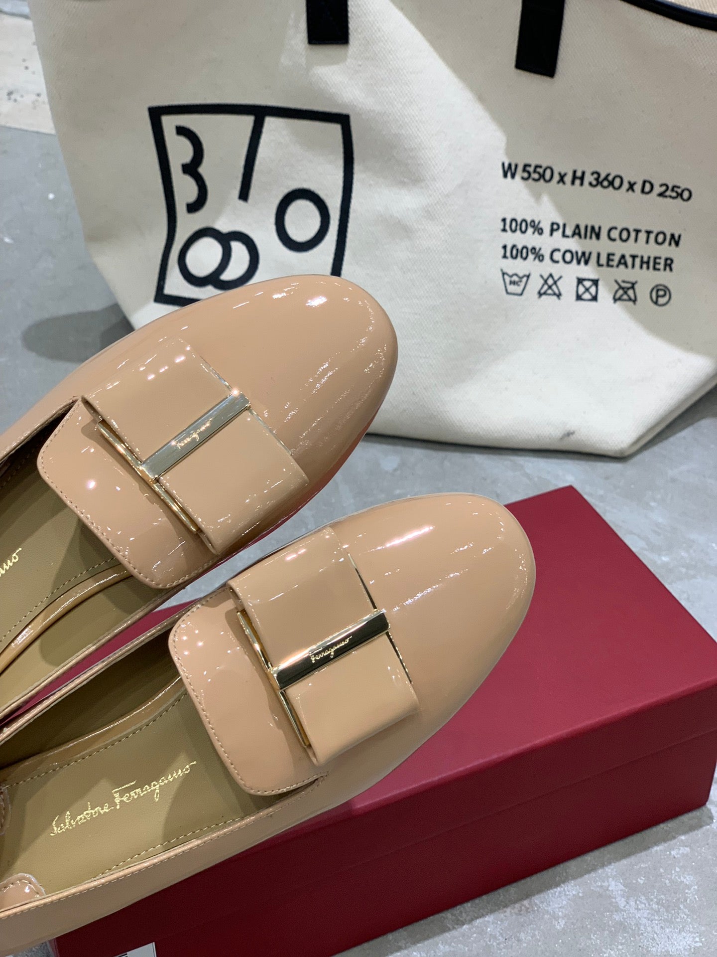 Salvatore Ferragamo鞋-菲拉格慕 圓頭大蝴蝶結 梅花跟 樂福鞋