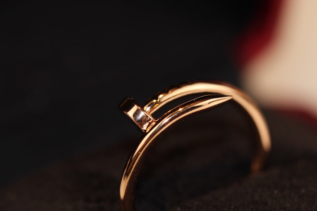 Cartier 釘子戒指-玫瑰金-無鑽