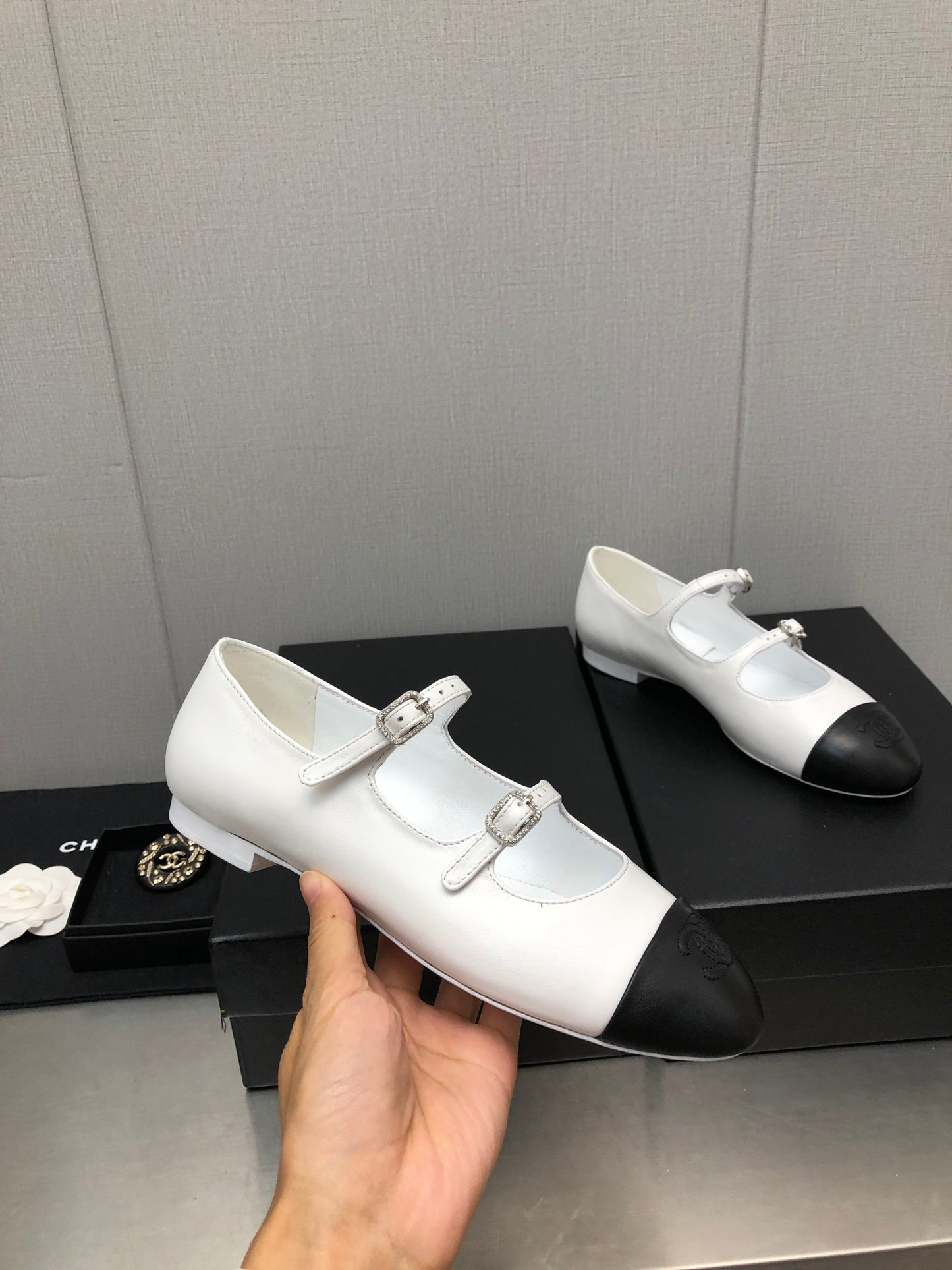小香家-2023新款 小羊皮瑪麗珍鞋 白色