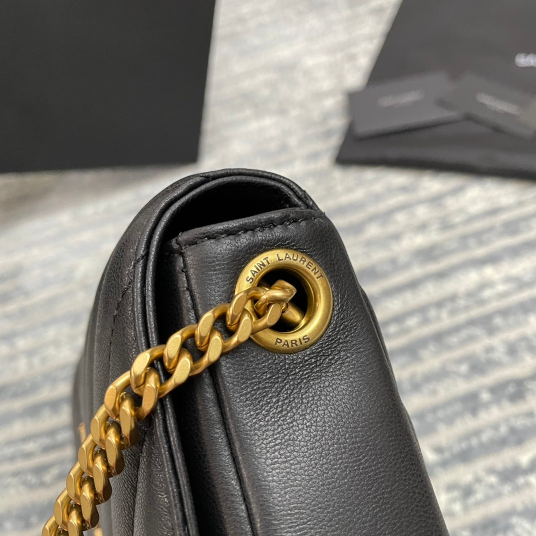 YSL  Kate 99絎縫小羊皮手袋-黑色金扣