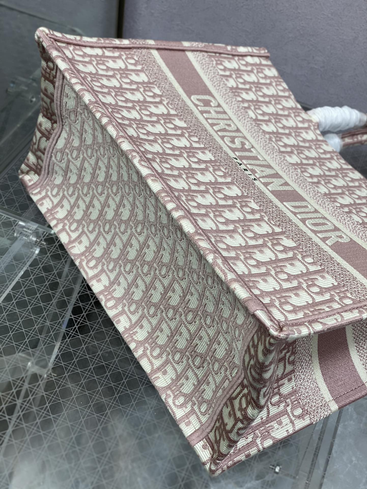 Dior Book Tote-小號36.5cm-粉色老花