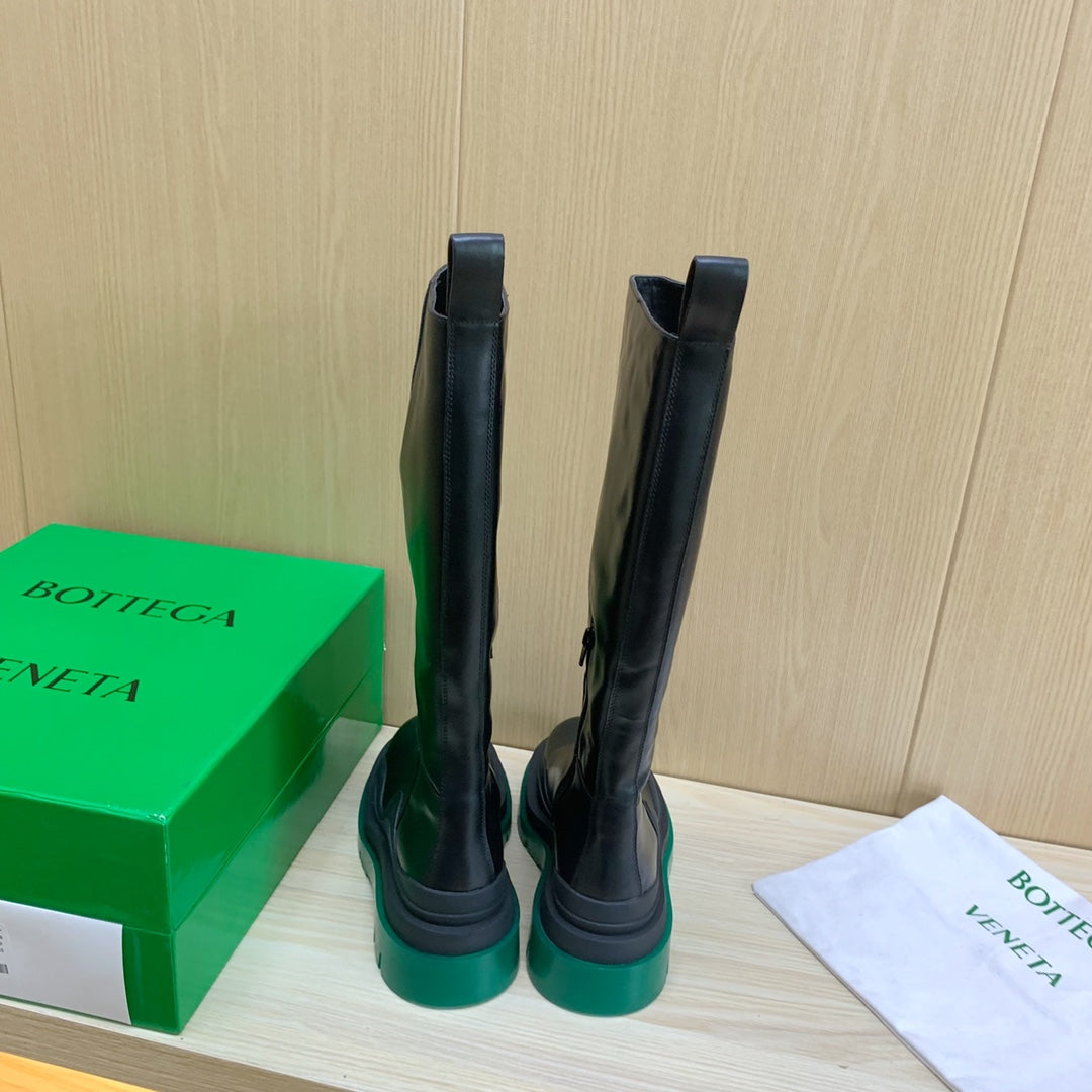 B編織-22秋冬新款長靴 綠色底
