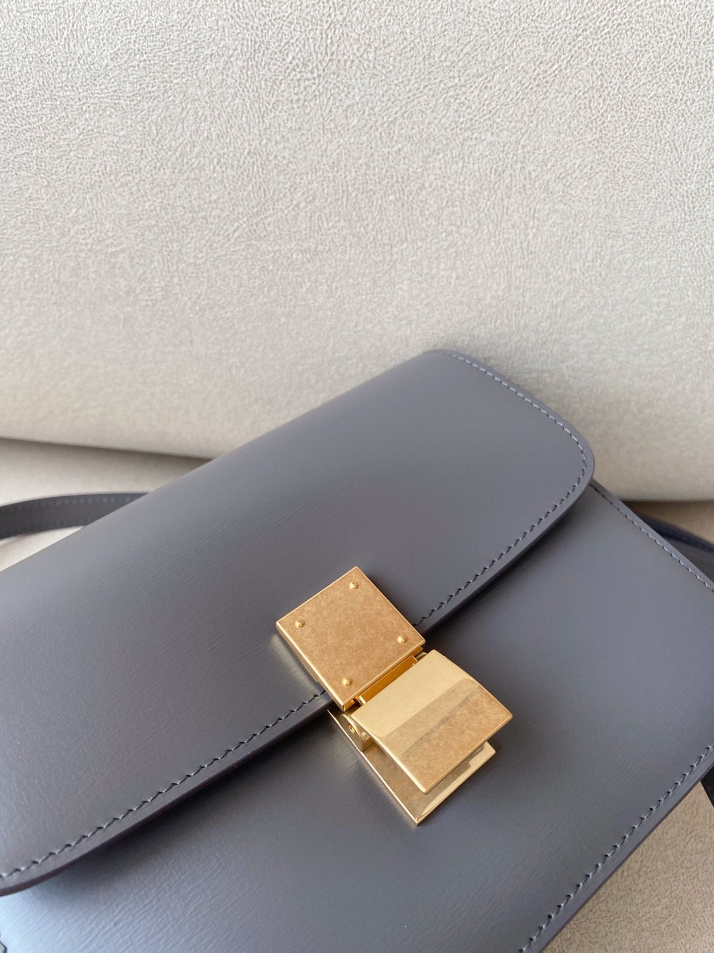賽C家-Box Teen 拋光小牛皮手袋-淺炭灰