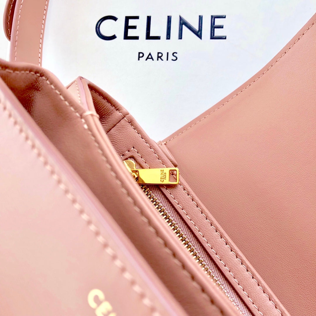Celine TRIOMPHE 中號小牛皮-玫瑰粉