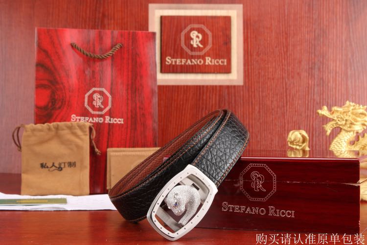 STEFANO RICCI-皮帶-3.4cm-男款