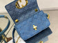 Dior Caro 小號20cm-牛仔藍