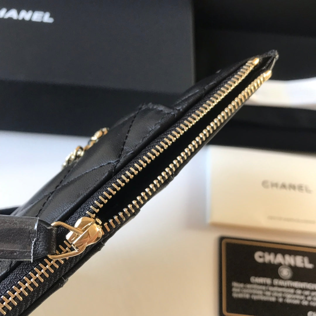 Chanel 拉鍊長夾卡包-扁長夾