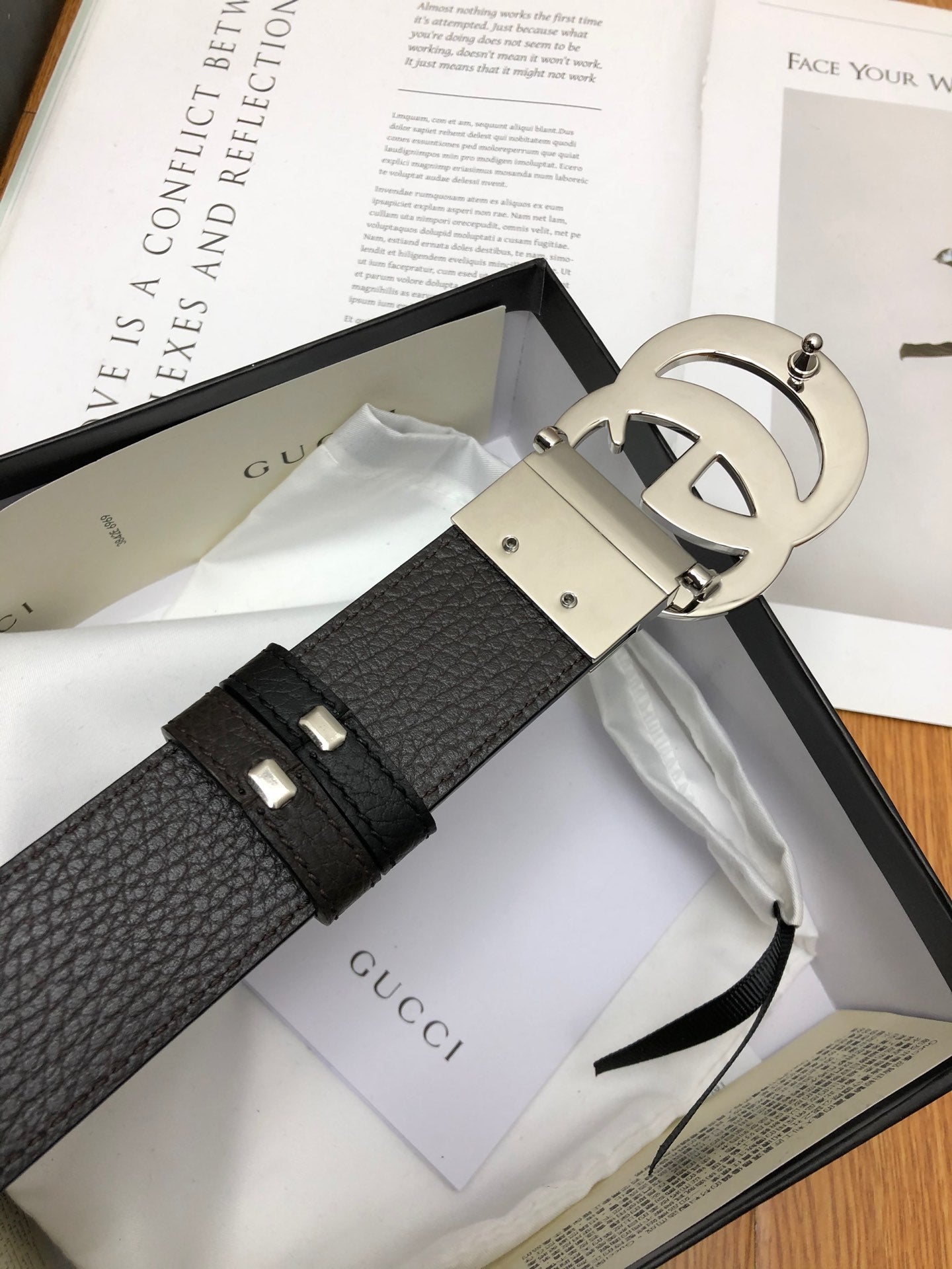 古G家-荔枝紋皮帶-3.8cm-男款