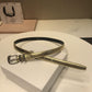 賽C家-金色銀扣皮帶-1.8cm