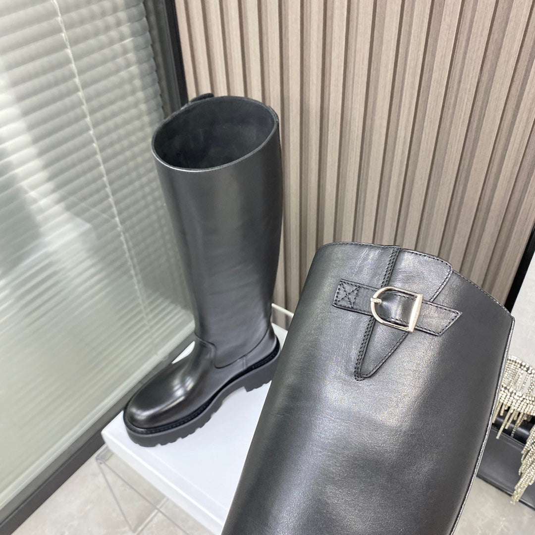 賽C家-2022新款騎士靴-蠟感胎牛皮 楊冪同款 （尺碼35-39，40訂製）