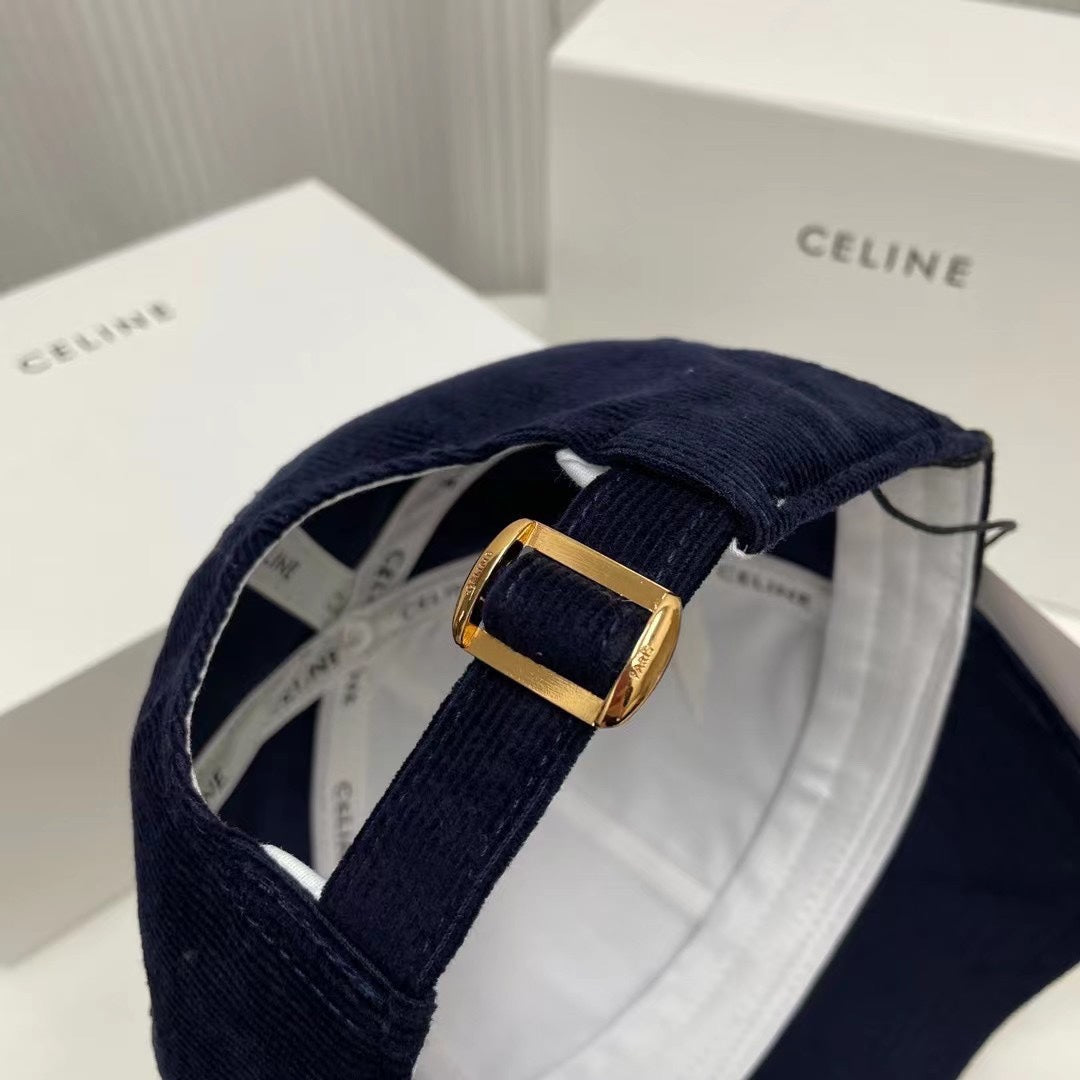 賽C家-燈心絨棒球帽 藍色