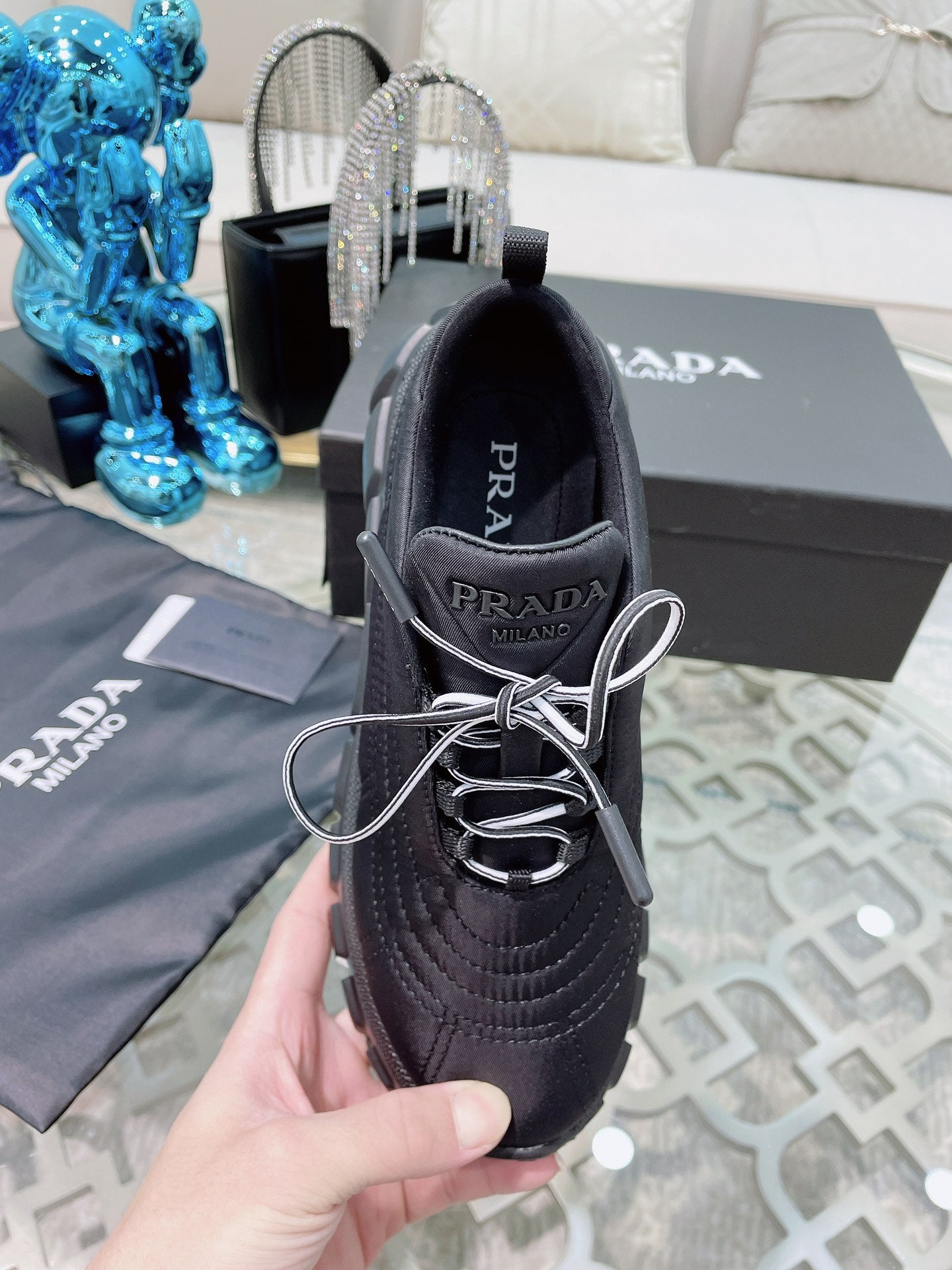 Prada鞋-Prada 厚底 運動鞋 休閒鞋（黑）