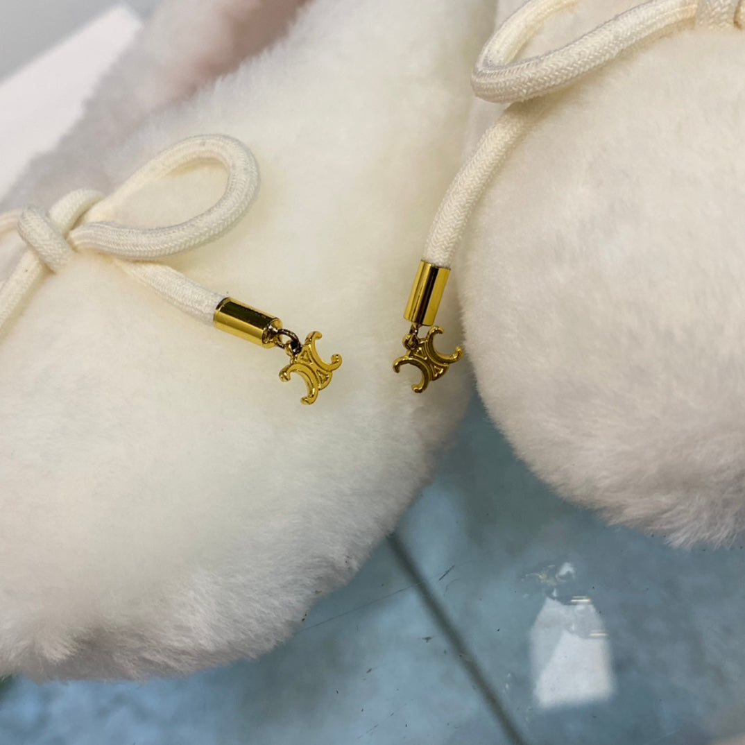 賽C家-22fw 秋冬新款小羊毛樂福鞋 凱旋門小吊墜