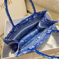 迪D家 Book Tote-中號36.5cm藍老虎