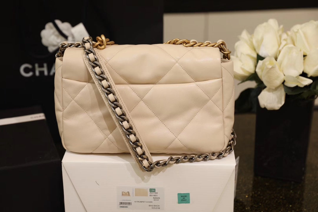 Chanel 19Bag-小號杏色