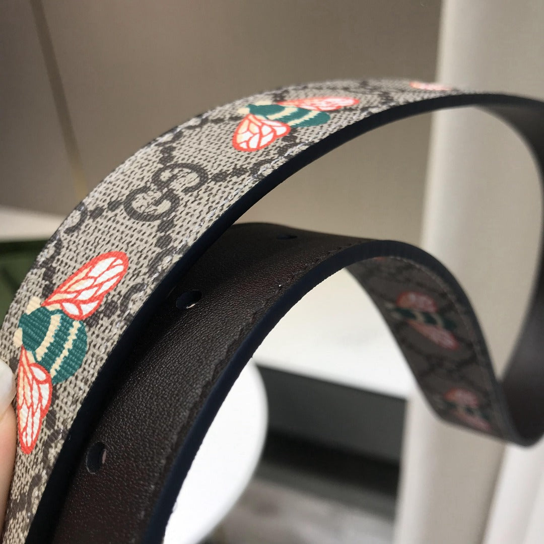 古G家-老花印花皮帶-3.0cm
