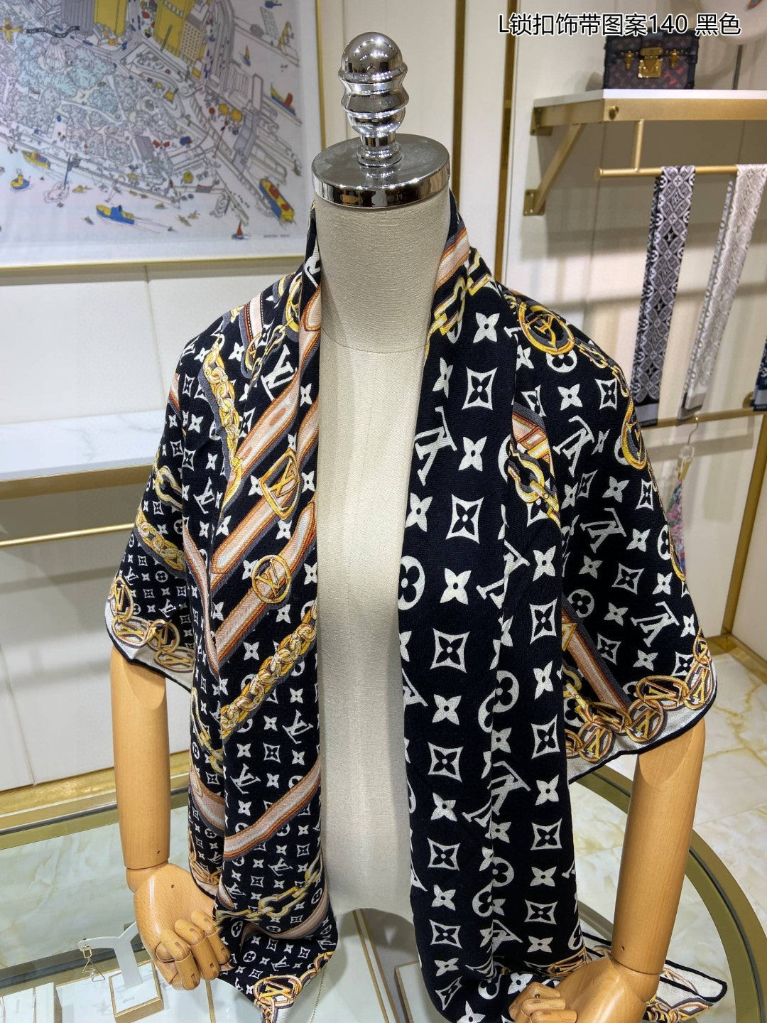 路L家-Monogram Forever羊絨方巾 140*140cm 70%羊絨+30%真絲