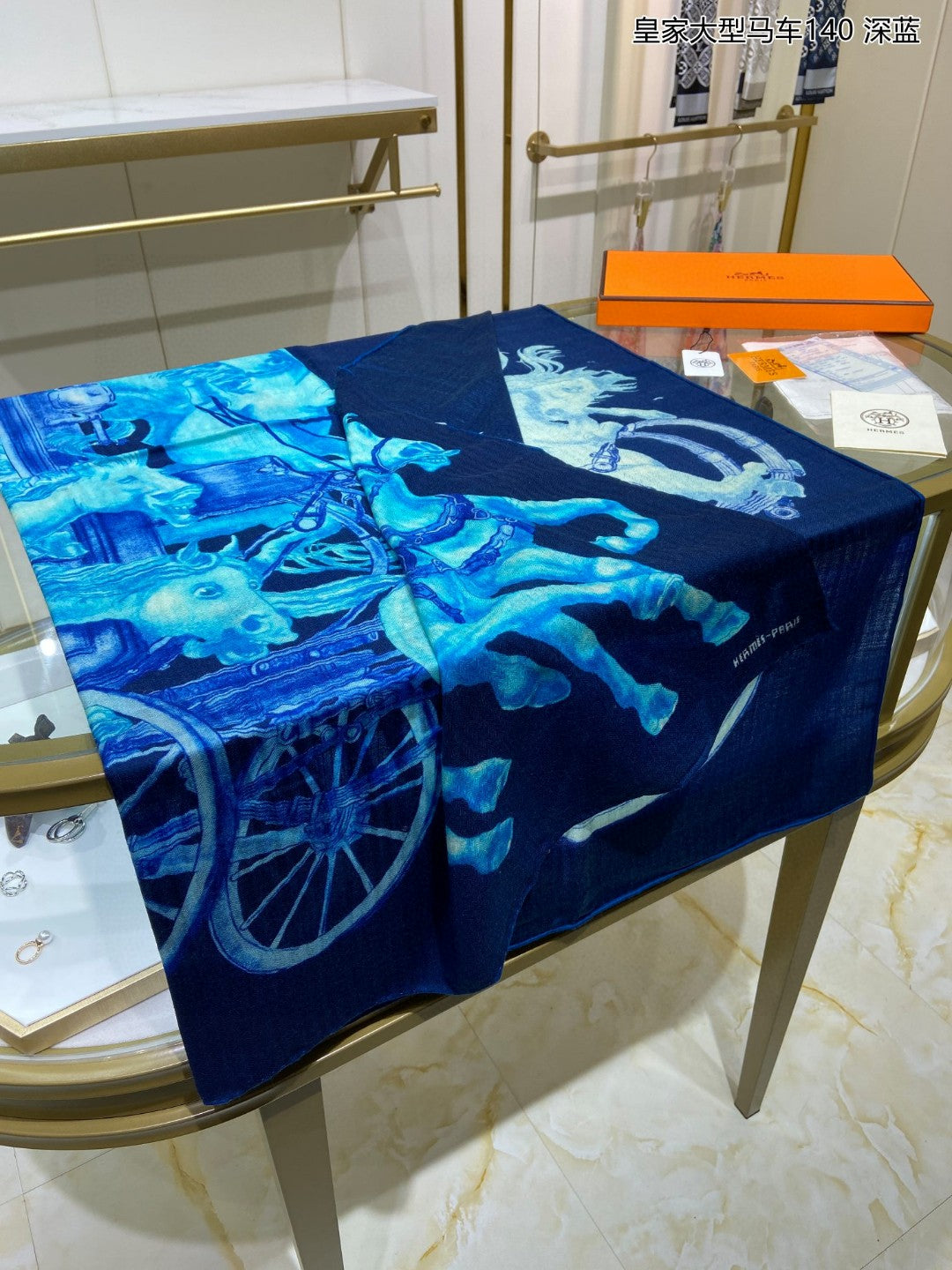 小愛款-皇家大型馬車圍巾 140*140cm 70%羊絨+30%真絲