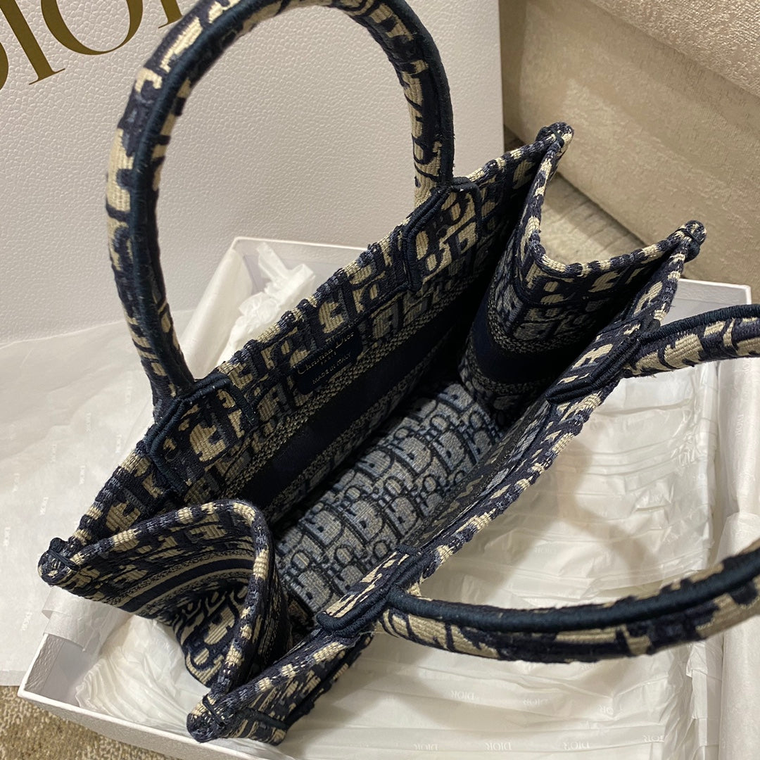 Dior Book Tote-小號36.5cm-深藍老花
