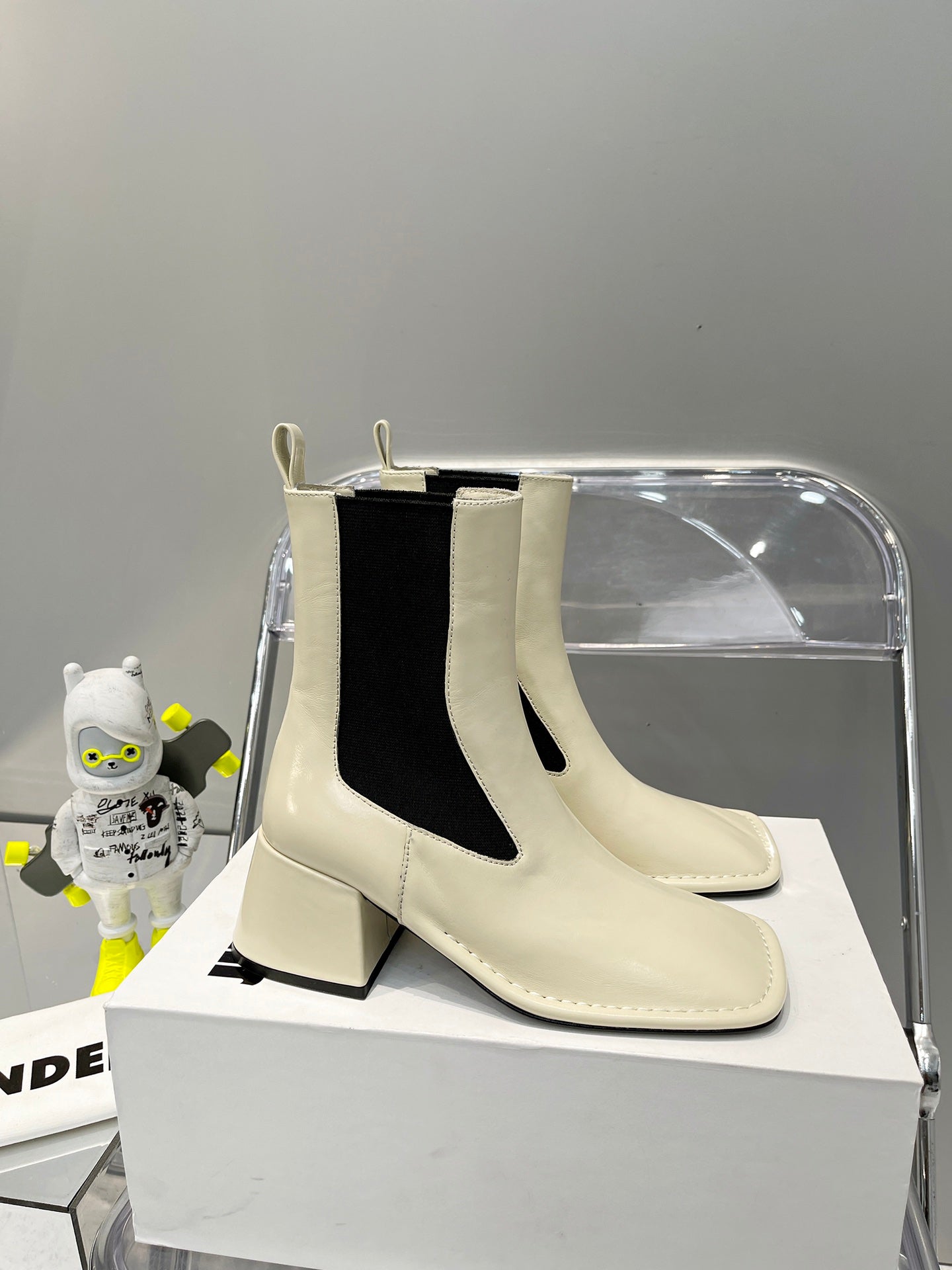 Jil sander-方頭高跟靴