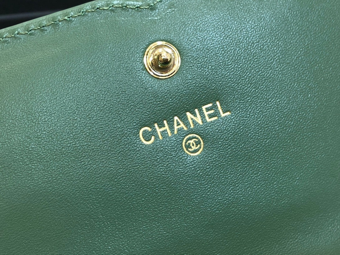 Chanel 復古CC荔枝牛皮-翻蓋中夾-復古五金