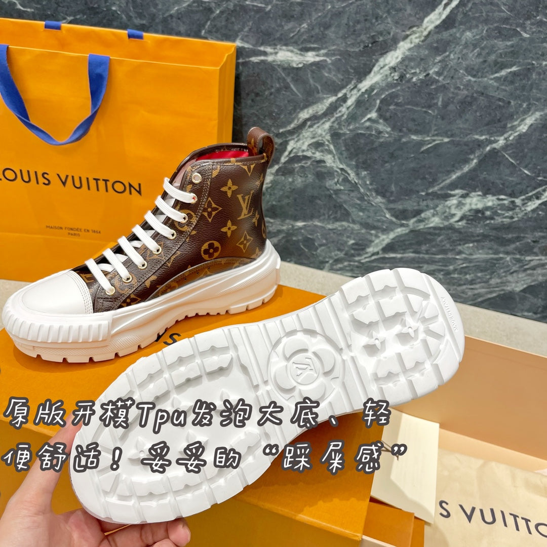 LV鞋-LV SQUAD 經典皮款 高筒