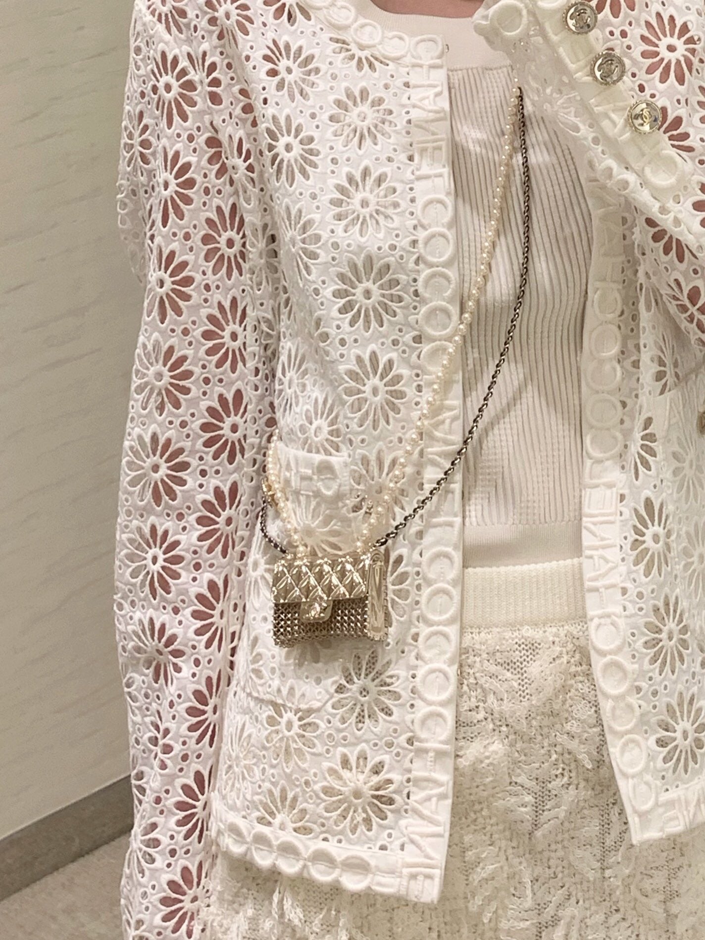 Chanel 珍珠鏈條金屬小包