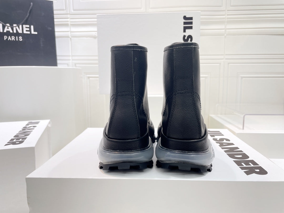 Jil sander-2022秋冬 爆休閒系列 厚底透明跟休閒短靴 情侶款