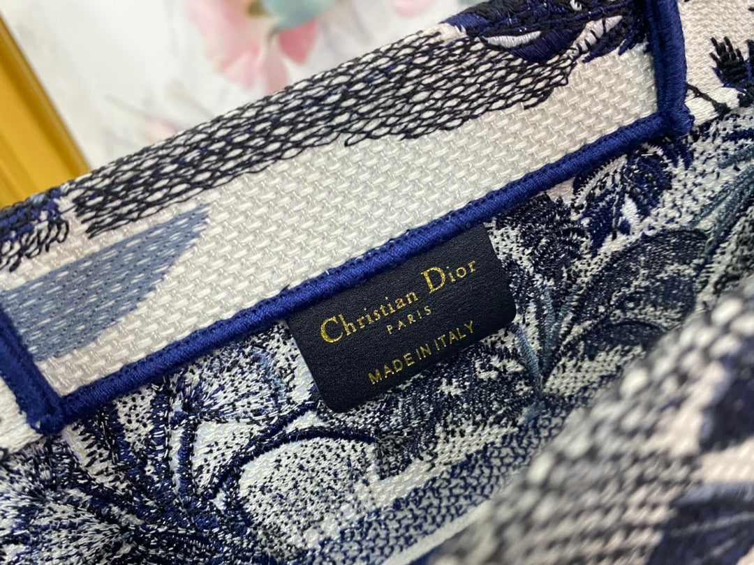 Dior Book Tote-小號36.5cm-深藍椰樹