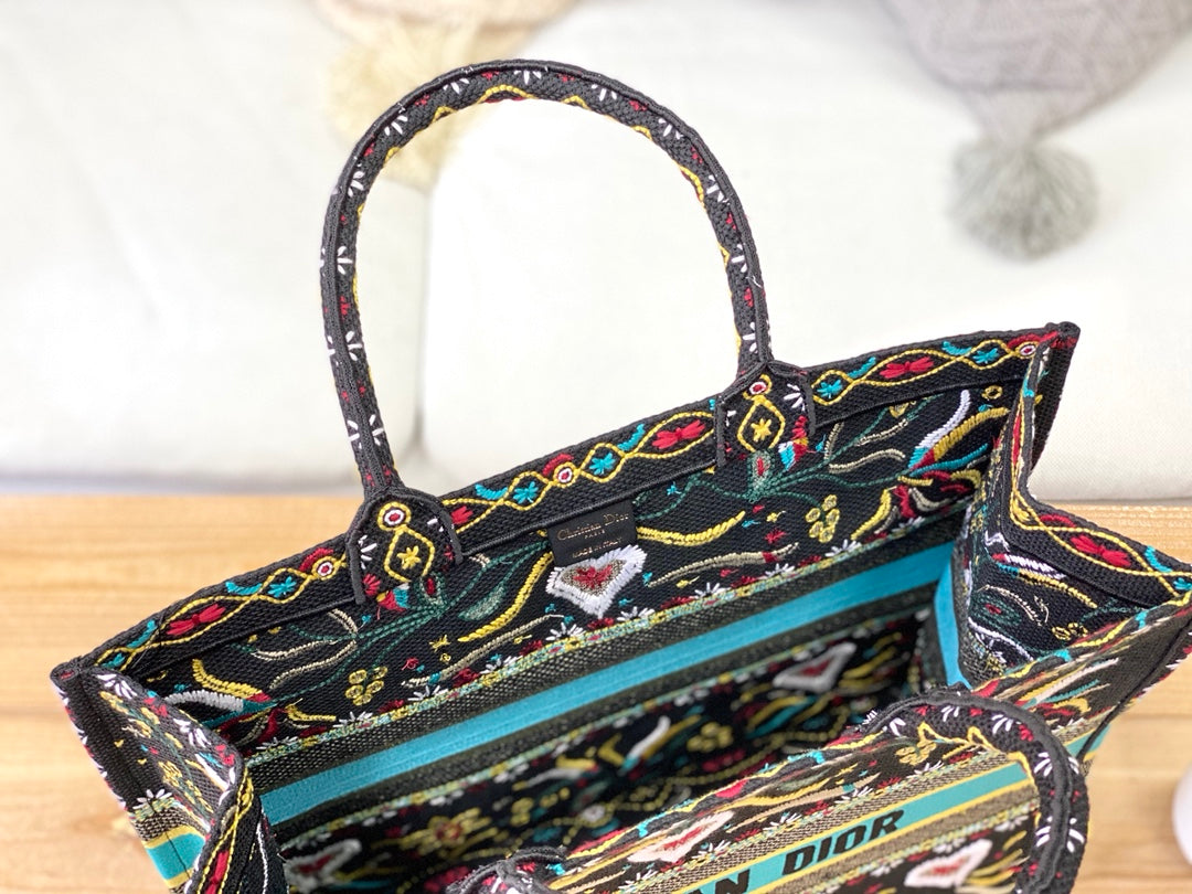 Dior Book Tote-大號41.5cm-黑花