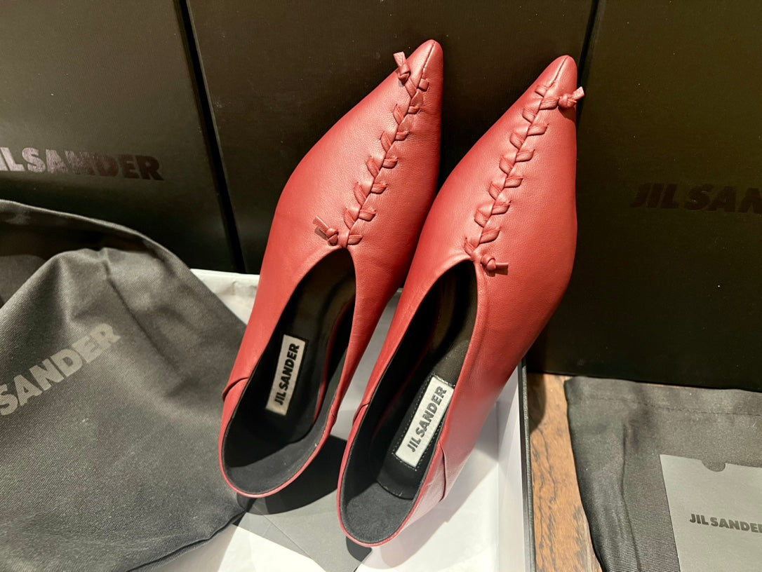 Jil sander-2022秋冬 尖頭拼接鞋面懶人鞋