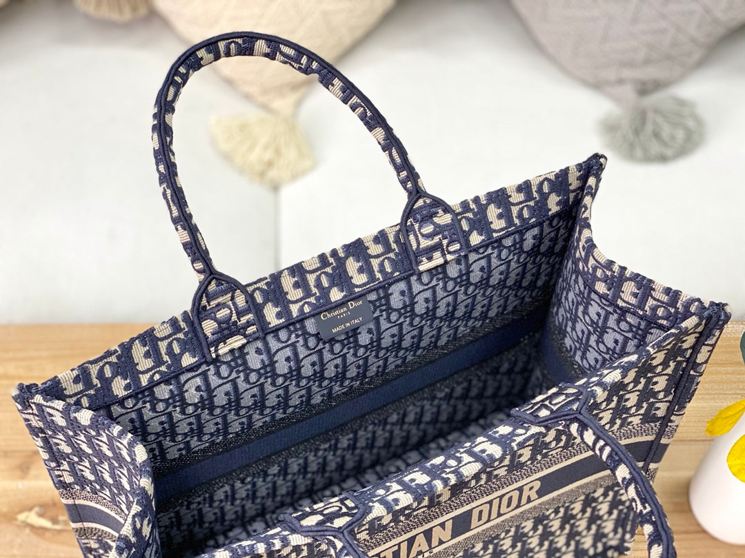 Dior Book Tote-大號41.5cm-深藍老花
