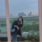 普P家-尼龍布 Hobo腋下包 藍色 上身圖