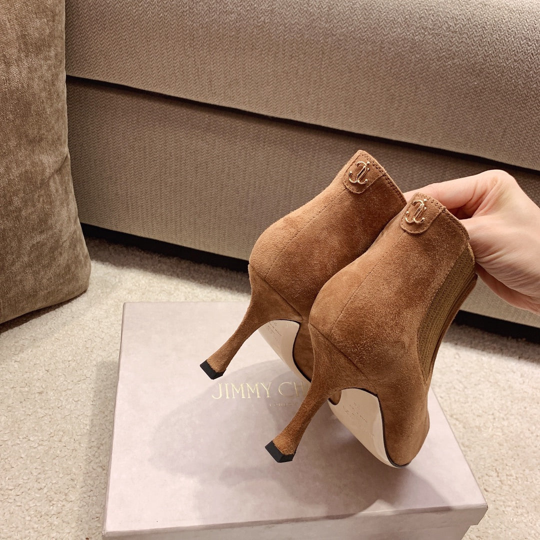 JC傑米-尖頭彎跟裸靴 8cm