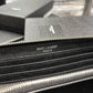 YSL 拉鍊長夾 黑色銀扣