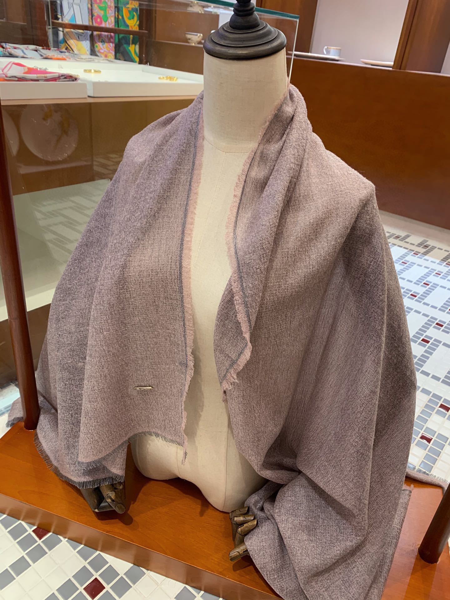 L-Piana-小山羊絨紗線圍巾 紫色
