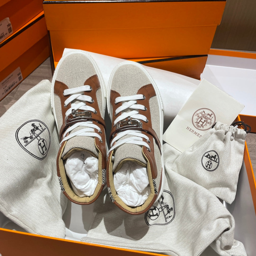 小愛款-最新Kelly扣小白鞋高筒板鞋 男款