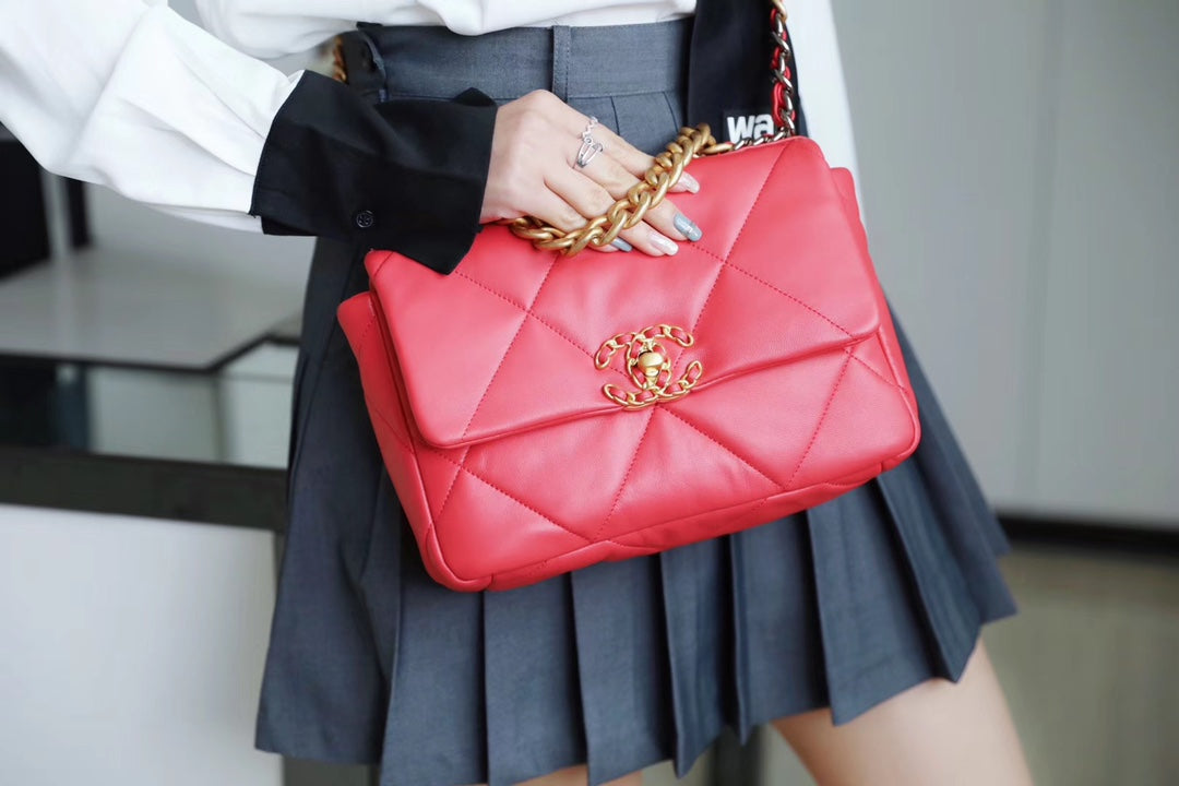 Chanel 19Bag-小號珊瑚紅