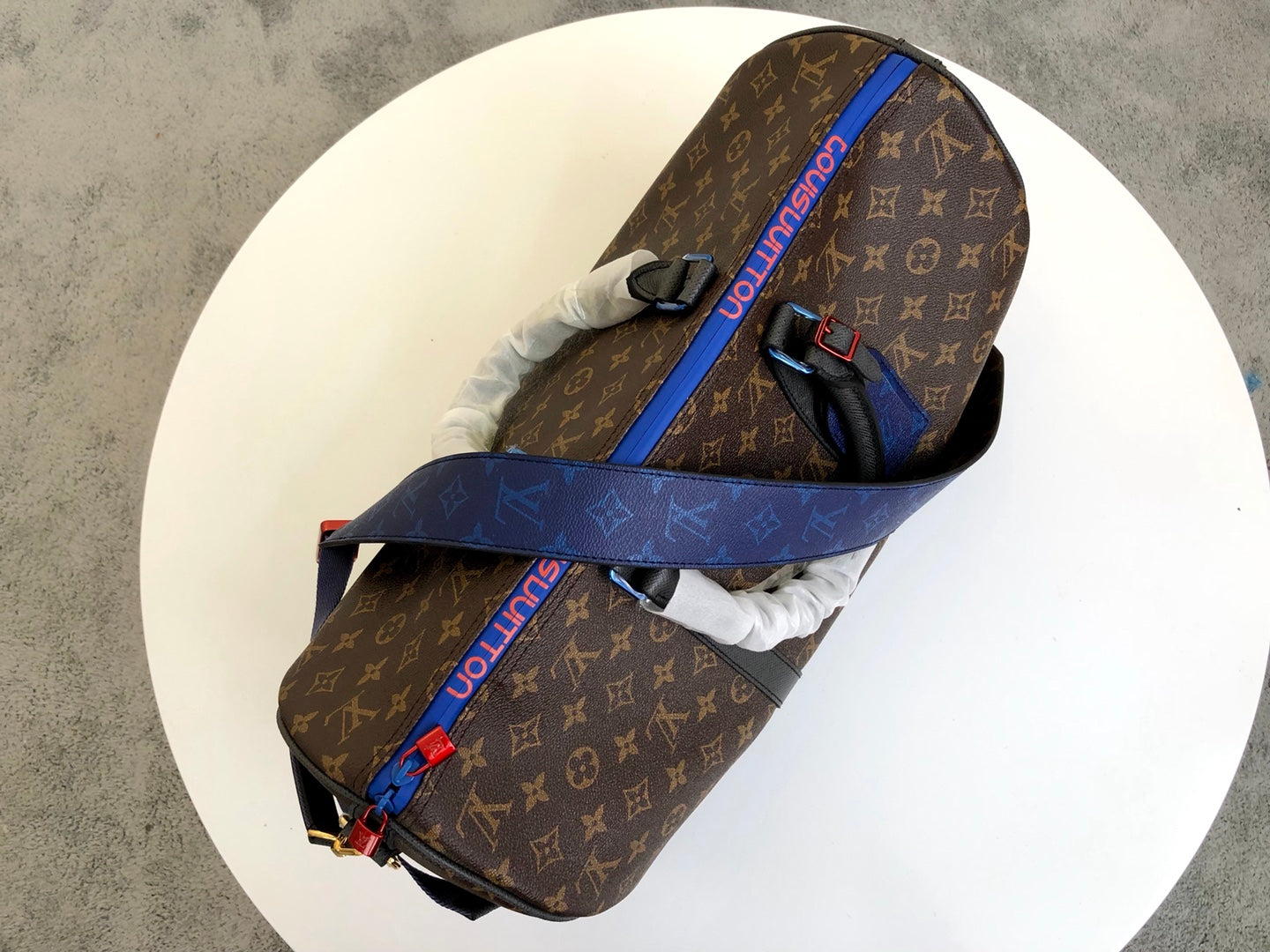 Lou-經典Keepall 45 旅行袋 波士頓包 老花咖色