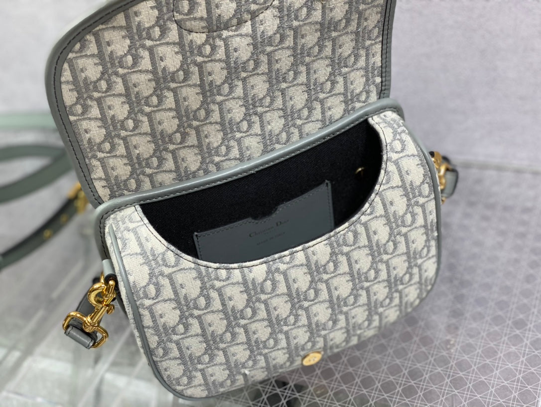 Dior Bobby-中號22cm-灰色老花