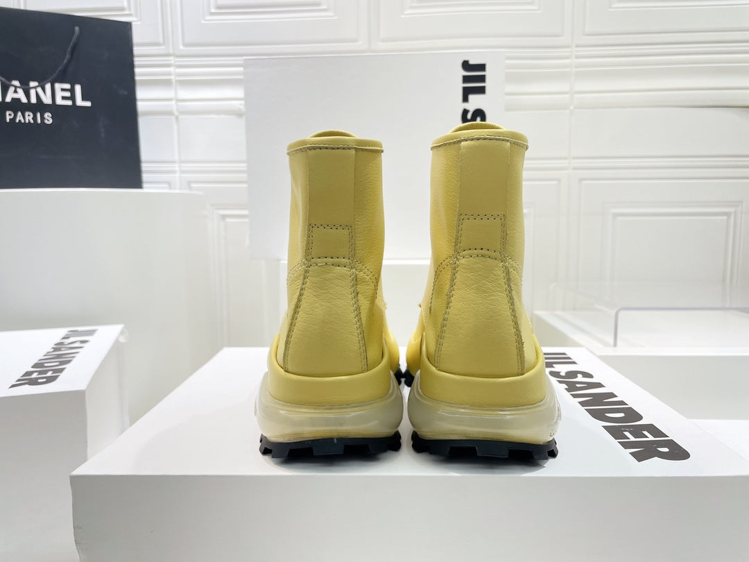 Jil sander-2022秋冬 爆休閒系列 厚底透明跟休閒短靴 情侶款