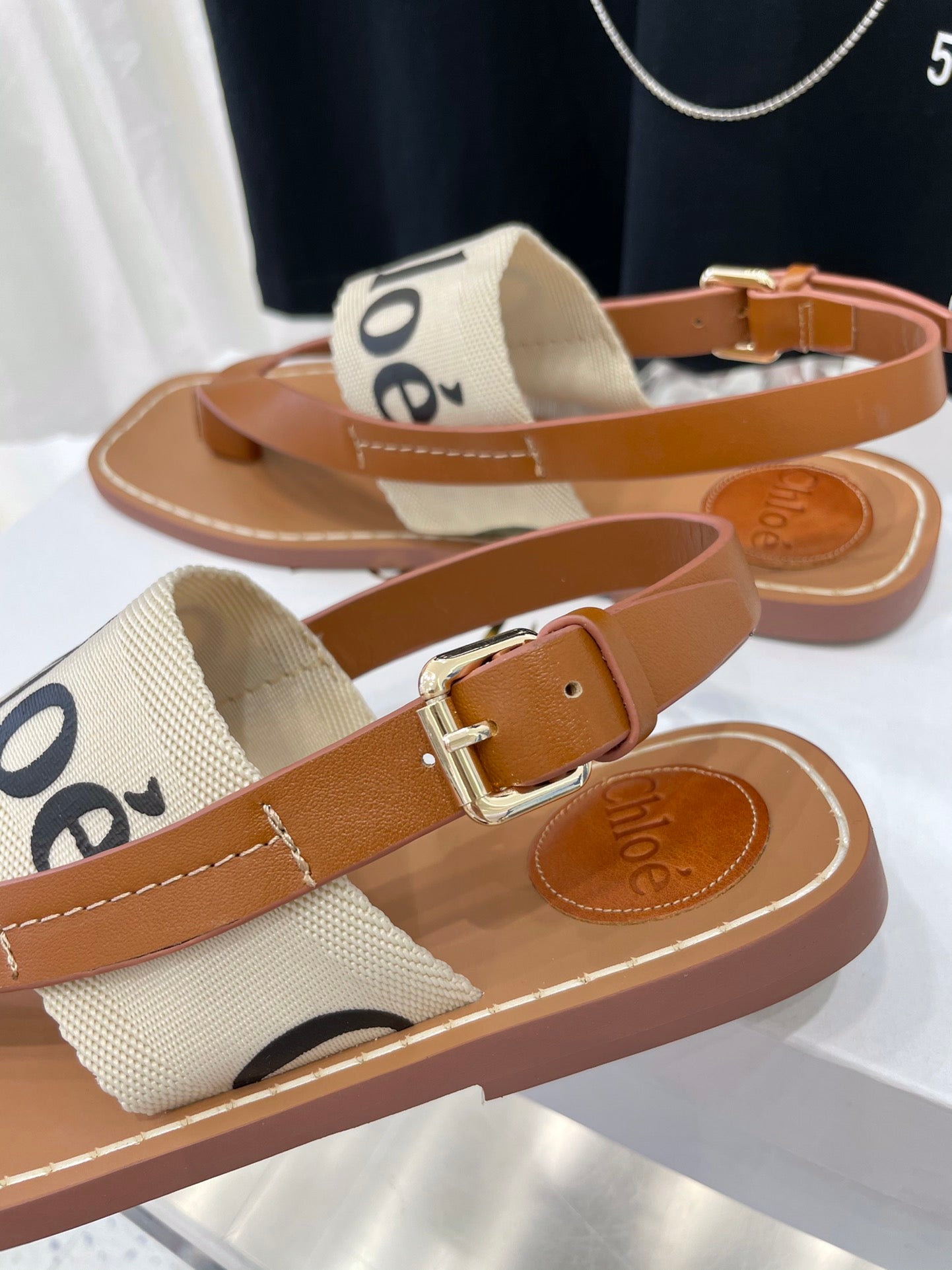 Chloe鞋-Chloe Woody Logo 涼鞋