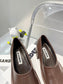 Jil sander-2022秋冬新款 淺口繫帶粗跟單鞋