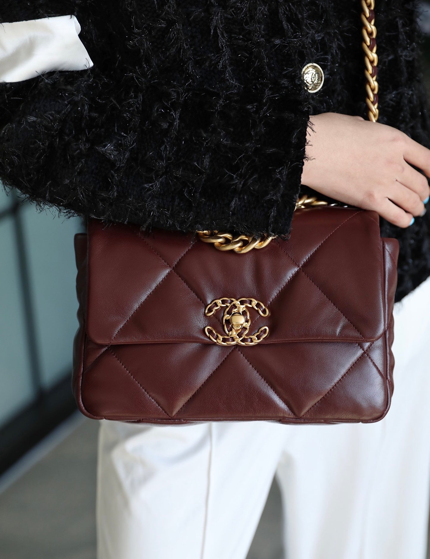 Chanel 19Bag-小號深棗紅